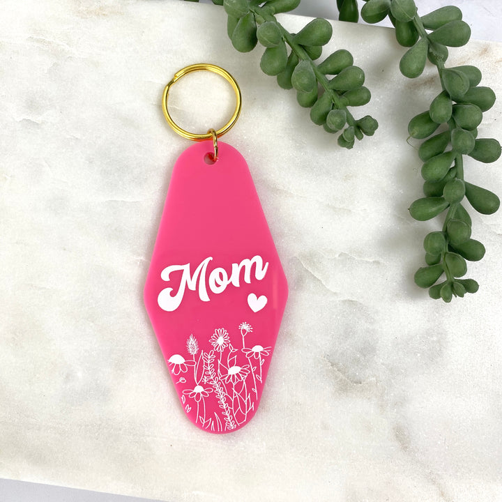 Mom Floral Acrylic Keychain